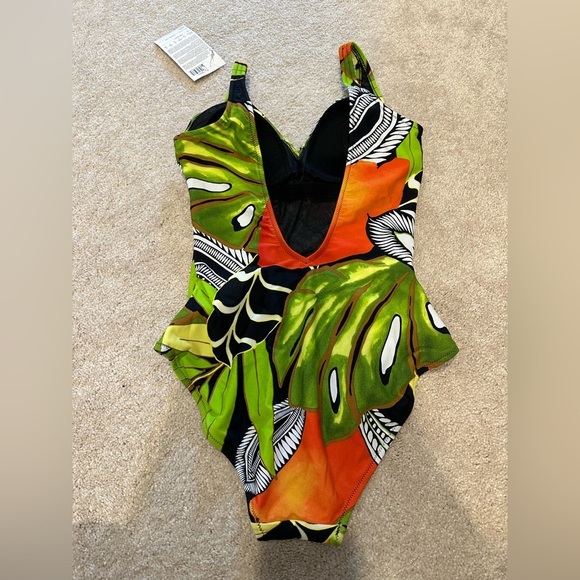 Gottex Tropical one piece green swimsuit size 10 NWT - Picture 2 of 2